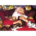 thumbnail image 2 of SUNSOUT INC "Winter's Nap" Santa Puppies Kittens 500 Piece Puzzle  By Tom Newsom, 2 of 3