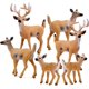 thumbnail image 1 of Pack of 6Figuras de ciervos Cake Toppers, Figura de juguetes de ciervos, Pequeños animales del bosque Conjunto de 6, 1 of 1