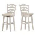 thumbnail image 4 of Weston Home Sheena French Ladder Back Bar Height Swivel Stool, Antique White, 4 of 5
