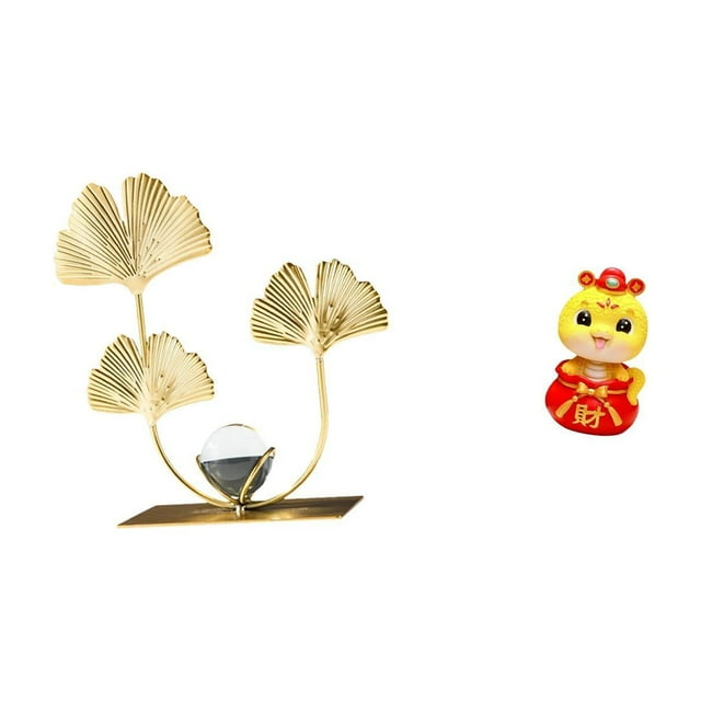 Adorno Moderno De Estantería Con Forma De Hoja Y Figura De Serpiente China Del Año Nuevo Chino Para Decoración Navideña Del Hogar Y La Oficina. Pieza De Colección.