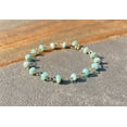 thumbnail image 6 of Blue Opal 4-4.5mm Rondelle Shape Smooth Cut Beads 7 inch Silver Plated Clasp Bracelet for men, women, unisex. Link Chain Stacking Bracelet.|LINK_01516, 6 of 7