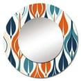 thumbnail image 3 of Designart "Botanical Symphony in Orange and Blue I" Abstract Rund Mirror For Wall Decor - Large Orange Round Print Mirror - Round Mid-Century Mirror 23" x 23" Inch - Wall Mounted Round Large Mirror, 3 of 6