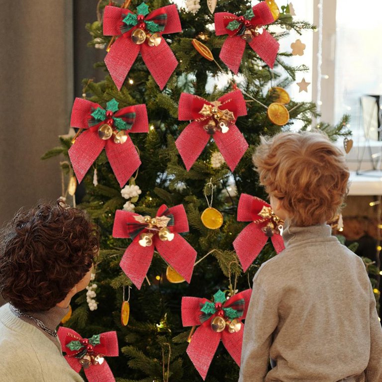 20 Pcs Christmas Mini Bow with Bells Miniature Christmas Ornaments Dec —  CHIMIYA