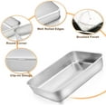 thumbnail image 2 of Stainless Steel Baking Pan with Lid, 12⅓ x 9¾ x 2 Inch Rectangle Sheet Cake Pans with Covers Bakeware for Cakes Brownies Casseroles, Non-toxic & Healthy, Heavy Duty & Dishwasher Safe - Set of 2, 2 of 4