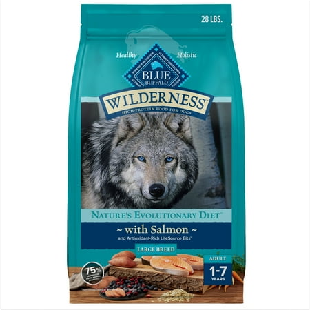 Blue Buffalo Wilderness Natural High-Protein Dry Food for Dogs, Salmon, 28-lb bag.