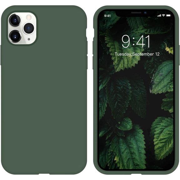 iPhone 11 Pro Case, iPhone 11 Pro Phone Case Liquid Silicone Gel Rubber Soft Anti-Scratch Durable Microfiber Lining Full Shockproof Protective Slim Cover iPhone 11 Pro 5.8", Forest Green