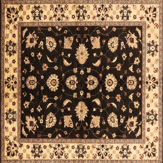 Ahgly Company Indoor Square Oriental Brown Traditional Area Rugs, 8' Square