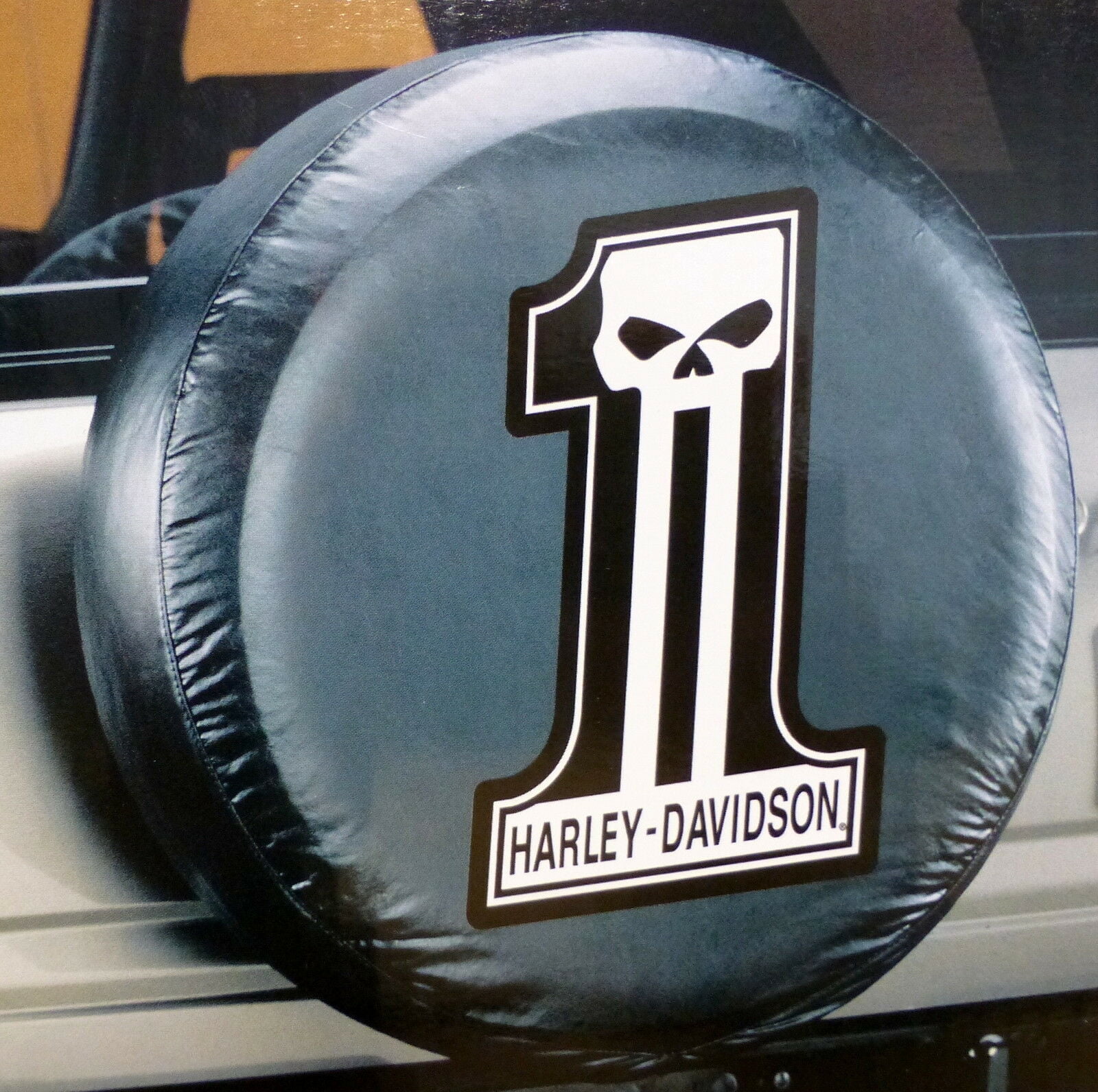Harley Davidson Dark Custom Number 1 Logo Spare Tire Cover Truck Fits