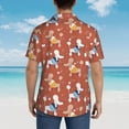 thumbnail image 4 of Sikiie Cute Poodle Dog Print Men's Hawaiian Shirt, Summer Beach Button Pocket Short Sleeve T-Shirt,Large, 4 of 7
