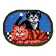 thumbnail image 2 of s de s de pestillo, funda de cojín para alfombras, de fabricación de alfombras, bricolaje, para / adultos con patrón impreso, 32 '' Gatos Soledad Fabricación de enganche de pestillo de alfombra, 2 of 10