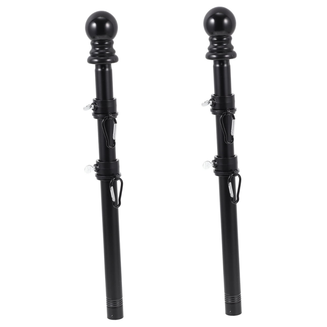 Masteelf 2 Sets of Rotatable Flag Pole Stainless Steel Flagpole with Base and Flag Rings