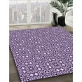 thumbnail image 3 of Ahgly Company Machine Washable Indoor Square Transitional Purple Iris Purple Area Rugs, 5' Square, 3 of 7