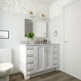 thumbnail image 2 of Ariel Taylor 55 In. Single Rectangle Sink Vanity With Carrara White Marble 0.75In Countertop In White, 2 of 11