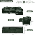 thumbnail image 2 of Gexpusm Sectional Sofa,L Shaped Couch with Chaise for Living Room Sleeper Set, 3 Seats with Chenille and Double Layer Cushions,Green, 2 of 5