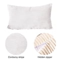 thumbnail image 3 of Pillow solid color corduroy sofa pillow cover rectangular pillow cover - white, 3 of 5