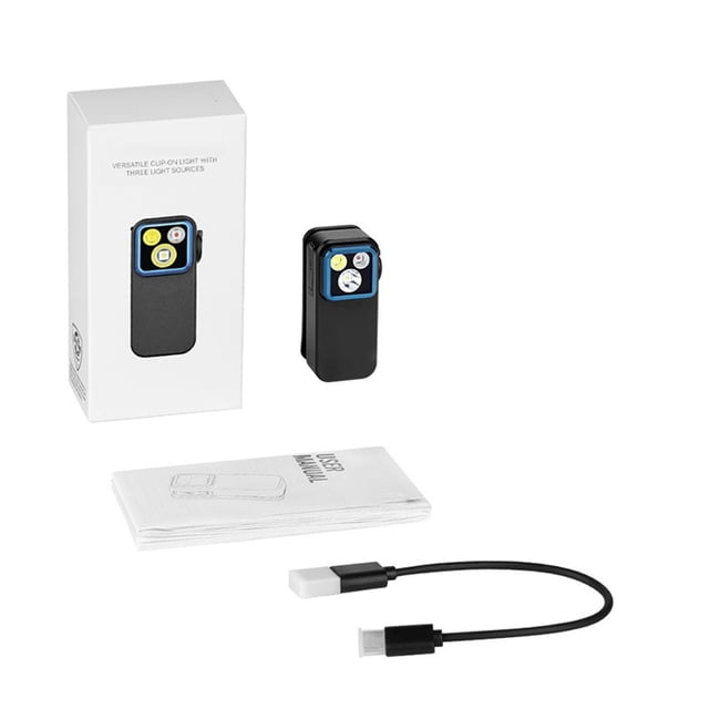 Clip de Lampe de Poche 500 Rechargeable avec Charge Type C Combinaison Projecteur Projecteur et Lampes Infrarouges pour Inspection et Travail