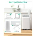 thumbnail image 3 of 12,000 BTU Portable Air Conditioner, 3-in-1 Multifunctional Air Cooler with Remote Control & 24-Hour Timer, Cools Up to 500 sq.Ft, Portable AC for Bedroom, Living Room, Home, Office, White, 3 of 7