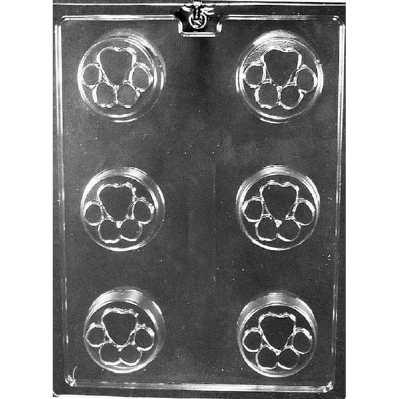 Grandmama's Goodies A140 Paw Print Oreo Cookie Chocolate Candy Soap Mold with Exclusive Molding Instructions