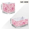 thumbnail image 2 of Cabinet Storage Basket 15.75x10.63x6.96 Inches Storage Box Foldable, Storable and Easy to Assemble ，Open Home Storage Bins ，Closet Storage Bins Charming Pink Roses, 2 of 8