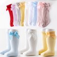 thumbnail image 3 of 9-Color Spring Summer Baby Socks Big Butterfly Net Eye Tube Socks Knee Length Loose Mouth Children Girl Socks red M-1-2Years, 3 of 6