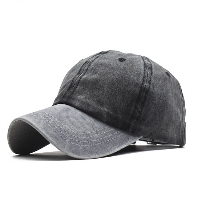 Gorra de béisbol de algodón puro lavado de color sólido con tablero claro y costuras para hombres y adultos, para padres e hijos