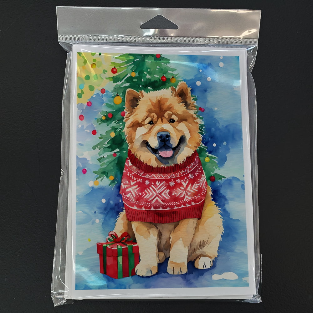 Chow Chow Christmas Greeting Cards Pack of 8 7 in x 5 in