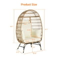 thumbnail image 3 of LEGAHOME Oversized Wicker Egg Chair with Thick Cushions, Outdoor Indoor Large Rattan Egg Chair, Heavy Duty Egg Chair for Porch, Backyard, Balcony, Beige, 3 of 7