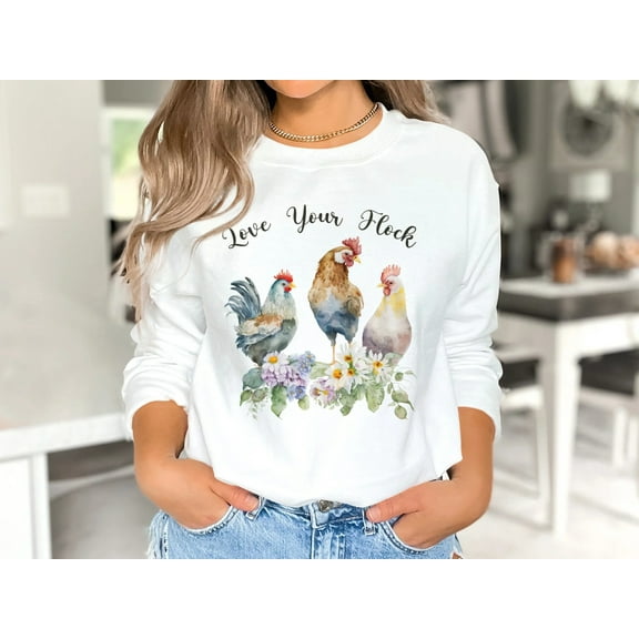 Love Your Flock Sweatshirt, Flock of Ducks Sweatshirt, Christmas Gift for Her, Womens Long Sleeve Shirt, Fall Sweatshirt, Teacher Gift