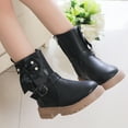 thumbnail image 5 of Xijirk Girls Boots,Children Thick Heeled Thick Soled Girls Mid Length Boots Pearl Bow Children Short Boots,Size 11.5, 5 of 8