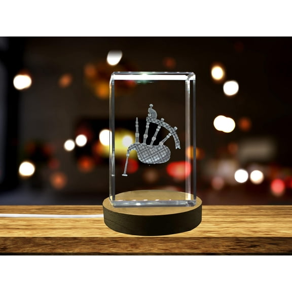 Bagpipe 3D Engraved Crystal 3D Engraved Crystal Keepsake/Gift/Decor/Collectible/Souvenir