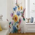 thumbnail image 6 of Hummingbird Sheer Curtains 45 Inches Long, Spring Vintage Oil Painting Sunflowers Beige Light Filering Curtains, Breathable Simi Curtain Privacy Drapes for Kitchen Bathroom Small Window Treatment, 6 of 9