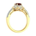 thumbnail image 2 of 1 1/4 Carat Oval Shape Ruby and Round Diamond Engagement Ring in 10K Yellow Gold (Ring Size 7.25), 2 of 7