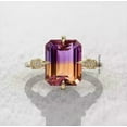 thumbnail image 2 of Natural Ametrine Emerald Cut Gemstone Unique Women's Statement Ring 925 Sterling Silver Elegant Jewelry for Special Occasions Black Vermeil 6, 2 of 2