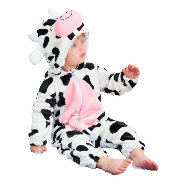 Capreze One Piece Winter Outwear Outfits Thicken Onesies Baby Dinosaur Print Long Sleeve Fleece Romper Travel Full Zip Hooded Jumpsuit White 80 Walmart Com