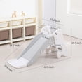 thumbnail image 6 of Toddler Slide for Kids Indoor Baby with Climber Ball Pit Slide in Pearl White Kids Indoor Freestanding Playset with Basketball Hoop, 6 of 6