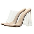 thumbnail image 1 of 1 par de tacones altos transparentes de moda para mujer, sandalias de verano, 1 of 7