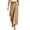 Coffee, variant on HomeDM Capris Pants for Women Wide Leg Pants with Pockets High Waisted Khaki Lounge Work Trousers Size L