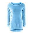 thumbnail image 4 of ibuvkizy Womens Tops Womens Classic Solid Color Crewneck Long Sleeve All-match Women Warm Tops,Tshirts for Women,Plus Size Blouses Shirts,Summer Tops for Women 2025, 4 of 5