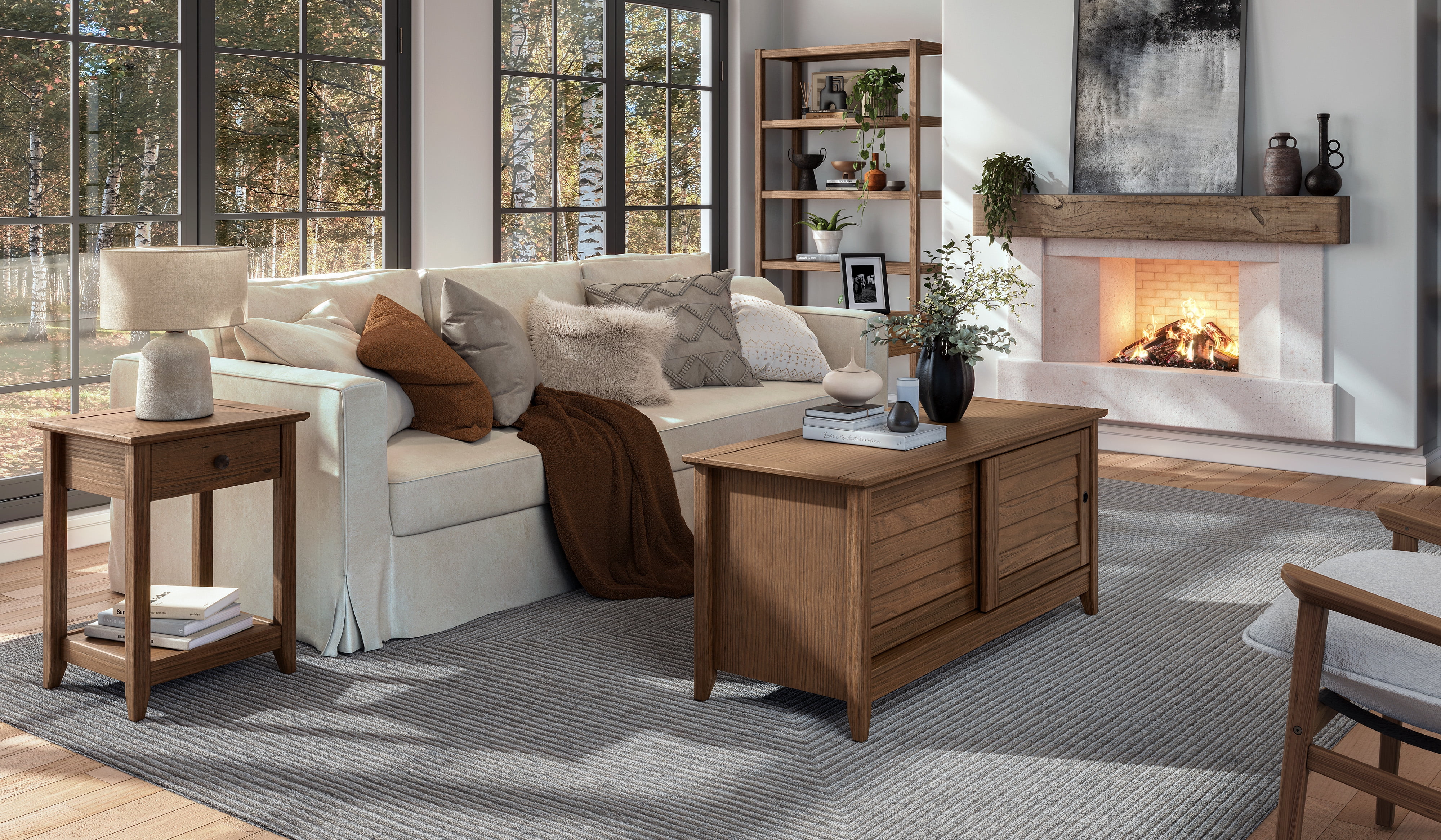 Grain Wood Furniture Greenport End Table - Brushed Walnut