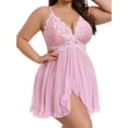 thumbnail image 6 of Sexyfree Plus Size Lingerie for Women Sexy Open Front Lace Nightdress V Neck Sleepwear, 6 of 6