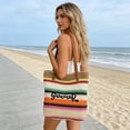 thumbnail image 6 of Beach Tote Bag for Women, Large Woven Straw Shoulder Bag with Colorful Stripes, Summer Vacation Travel and Pool Bag, 6 of 6