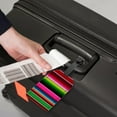 thumbnail image 4 of Colorful Stripes Luggage Tag Full Back Privacy Name ID Card Suitcase Labels Leather Travel Tags 2 Pack Decoration, 4 of 5