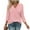 Pink, variant on Women Casual 3/4 Sleeve Tshirts Summer Comfy V Neck Blouses Loose Fit Solid Color Sihrts Elegant Basic Stretch Soft Tops