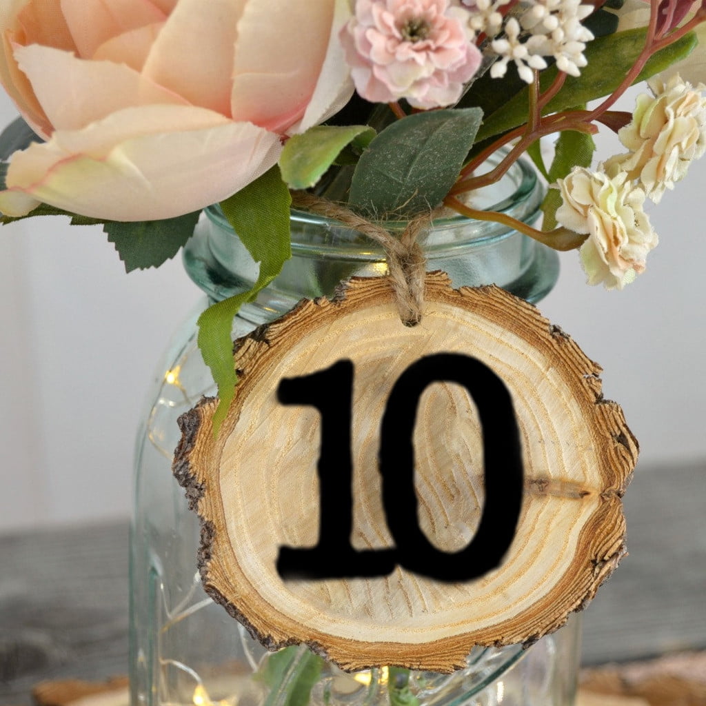 Wooden Craft Wedding Table Home Decor Rustic Hanging Ornament 1-10 Numbers DIY
