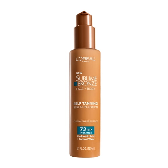 L'Oreal Paris Sublime Bronze Hydrating Self Tanner Lotion, Fragrance Free, 5 fl oz