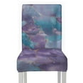 thumbnail image 6 of COEQINE Parsons Chair Slipcovers Set of 1, Stretch Removable Dining Chair Covers Machine Washable, Polyester Spandex Universal Fit Chair Protector for Dining Chairs, Marble Violet Blue, 6 of 7