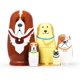 thumbnail image 1 of Muñecas rusas de anidación CHAO oso Matryoshka conjunto de 5 para niños perro, 1 of 5