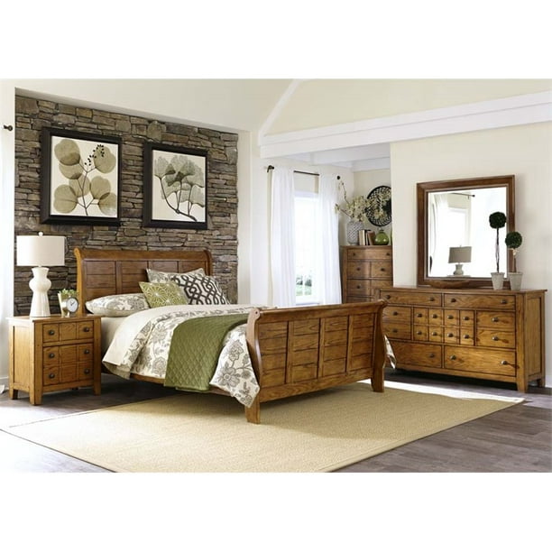Liberty Furniture Grandpa's Cabin 5 Piece King Sleigh Bedroom Set