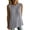 Gray, variant on Womens Round Neck Sleeveless Tank Top Vertical Eyelet Perforated Pleat Loose Fit Lightweight Breathable Solid Beige Casual Everyday Blouse