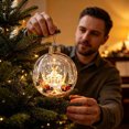 thumbnail image 4 of Lighted Christmas Ball Ornaments Clear Miniature Winter Scene Baubles with Glowing LED for Holiday Tree Decor, 4 of 7